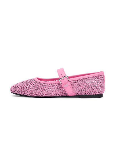 KNIT STRAP BALLERINAS