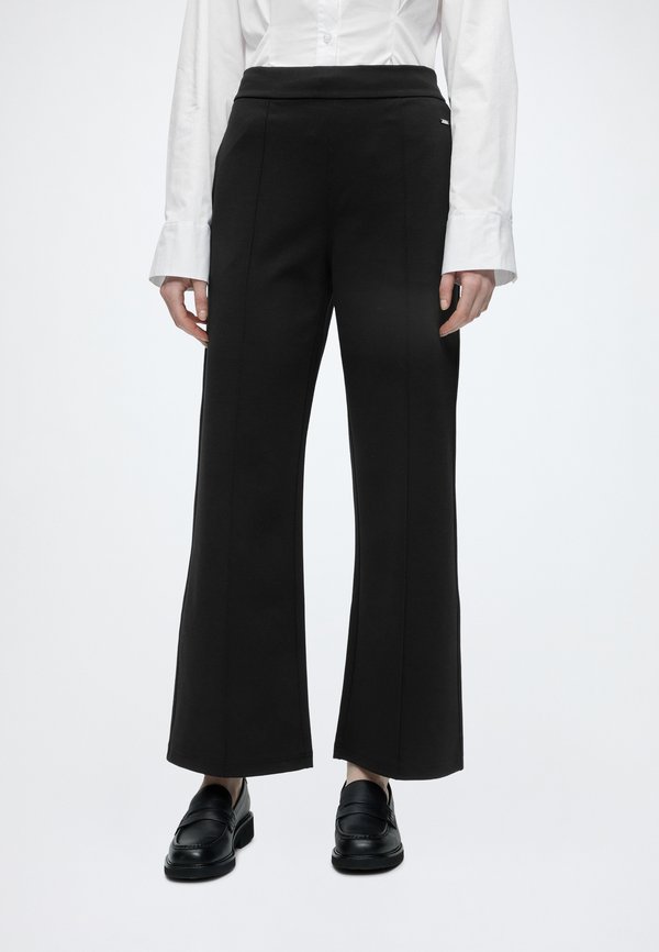 Calvin Klein INTERLOCK WIDE LEG PULL ON PANT - Trousers - black