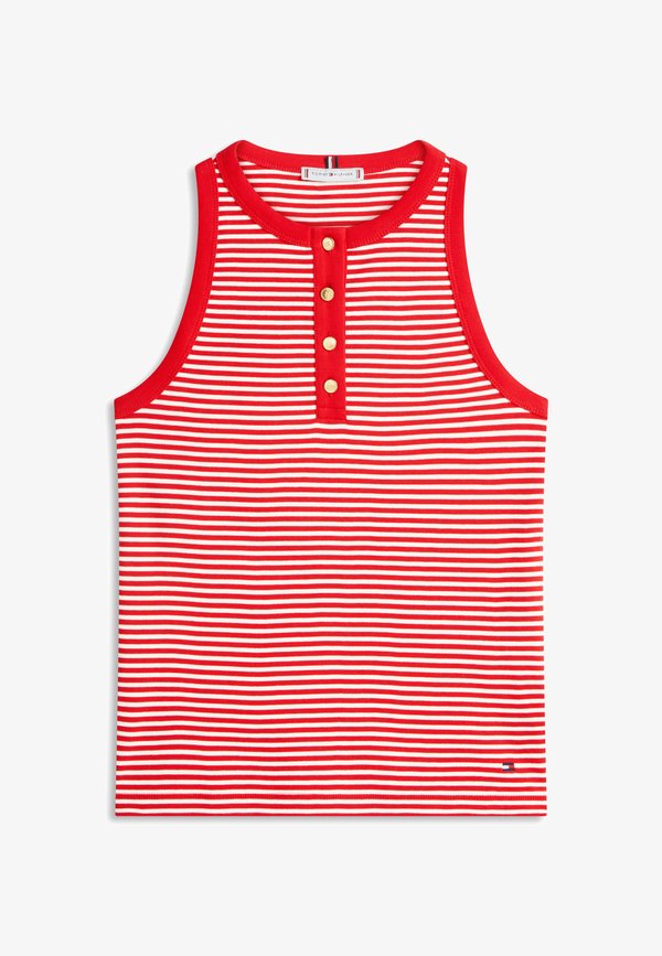 Tommy Hilfiger GOLD-TONE BUTTON SLEEVELESS HENLEY TOP - Top - fireworks/calico