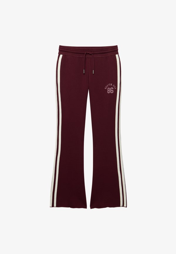 Superdry & Co SUPERDRY ATHLETIC ESSENTIALS STRIPE FLARE JOGGERS.. - Tracksuit bottoms - port red