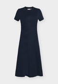 Tommy Hilfiger INTERLOCK KNIT MIDI FIT AND FLARE DRESS - Jersey dress - dark night navy