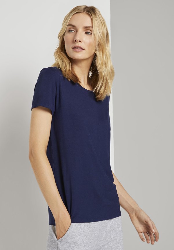 TOM TAILOR KURZARM - Pyjama top - dark blue uni