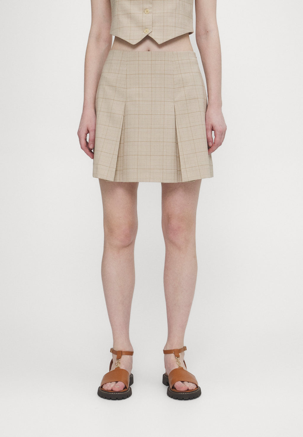 Claudie Pierlot JUPE TRAPÈZE CARREAUX