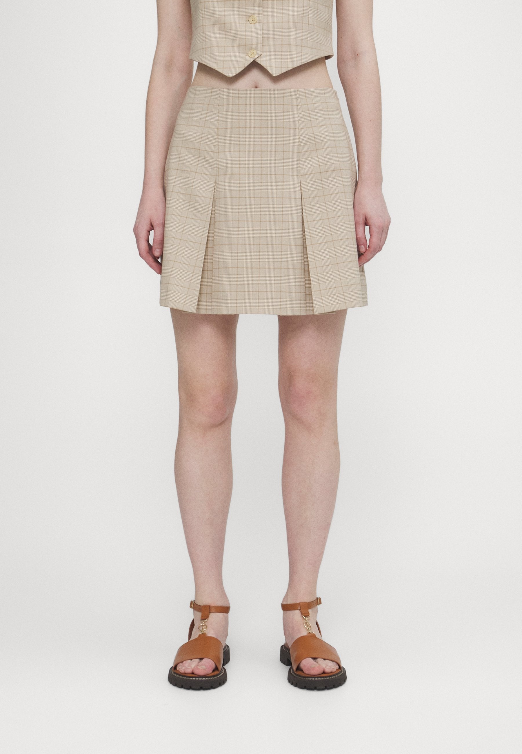 Claudie Pierlot JUPE TRAPÈZE CARREAUX