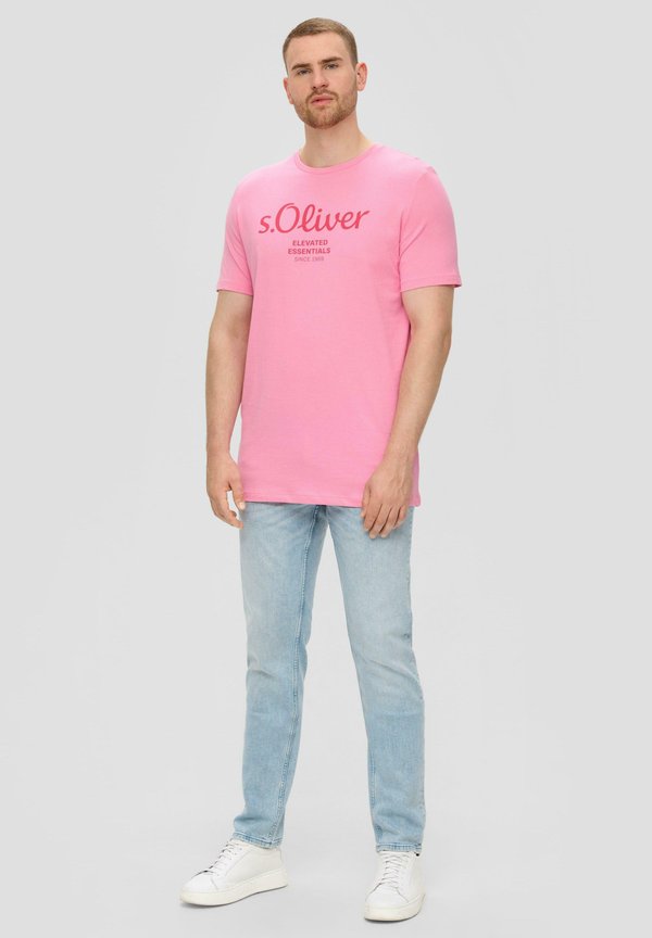 s.Oliver MIT LOGO - Print T-shirt - rosa