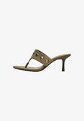 Bershka THONG MULE - HEELED SANDALS - T-bar sandals - sand