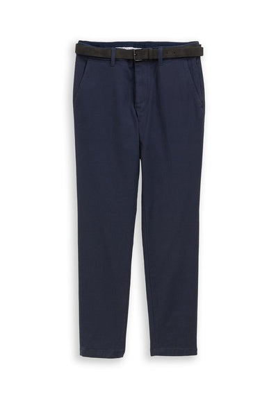 TOM TAILOR TRAVELER SLIM - Chinos - navy zig zag structure