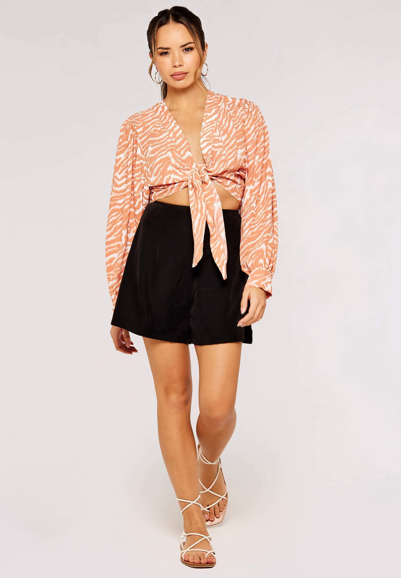 Apricot ZEBRA CROP KNOT