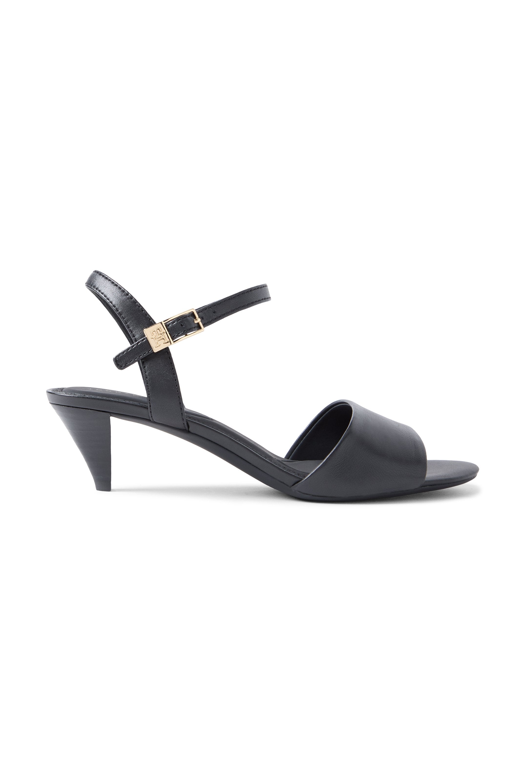 LEATHER OPEN TOE HEELED SANDALS Media 5