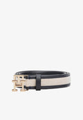 Tommy Hilfiger TH MONOGRAM CANVAS LEATHER BELT - Belt - blue