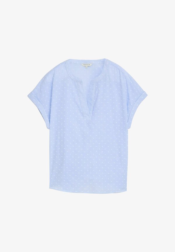 TOM TAILOR TOM TAILOR BLUSEN & SHIRTS LOOSE FIT BLUSE MIT STICKEREI - Blouse - kentucky blue dobby stripe