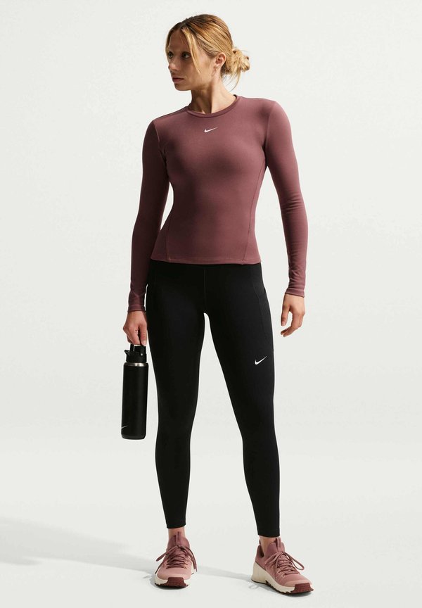 Nike Performance W NK DF ONE HR 7/8 PKT TGHT - Leggings - black/white