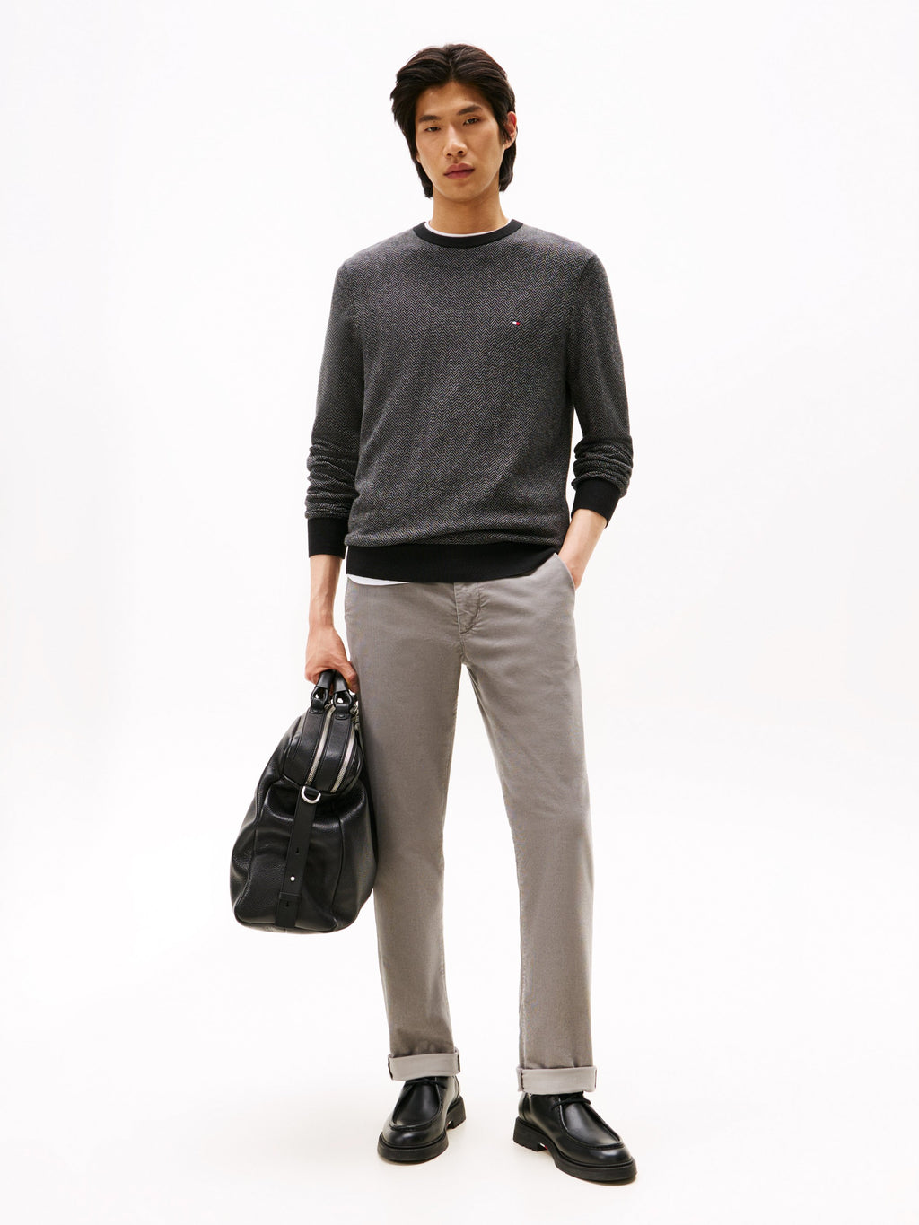 PIMA HERRINGBONE CREW Media 2