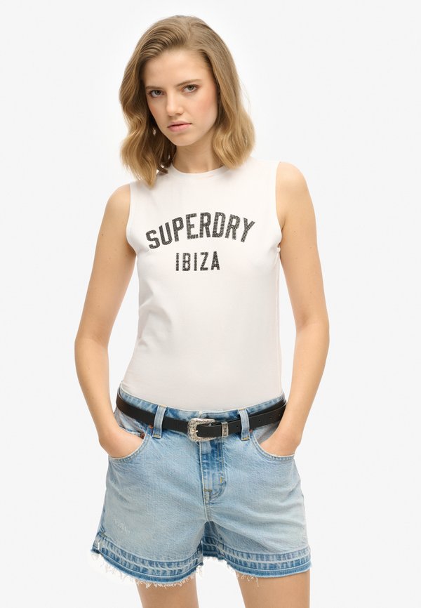 Superdry & Co LUXE FITTED - Top - brilliant white