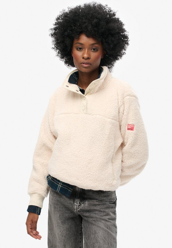 Superdry & Co SUPER SOFT - Fleece jumper - rice white