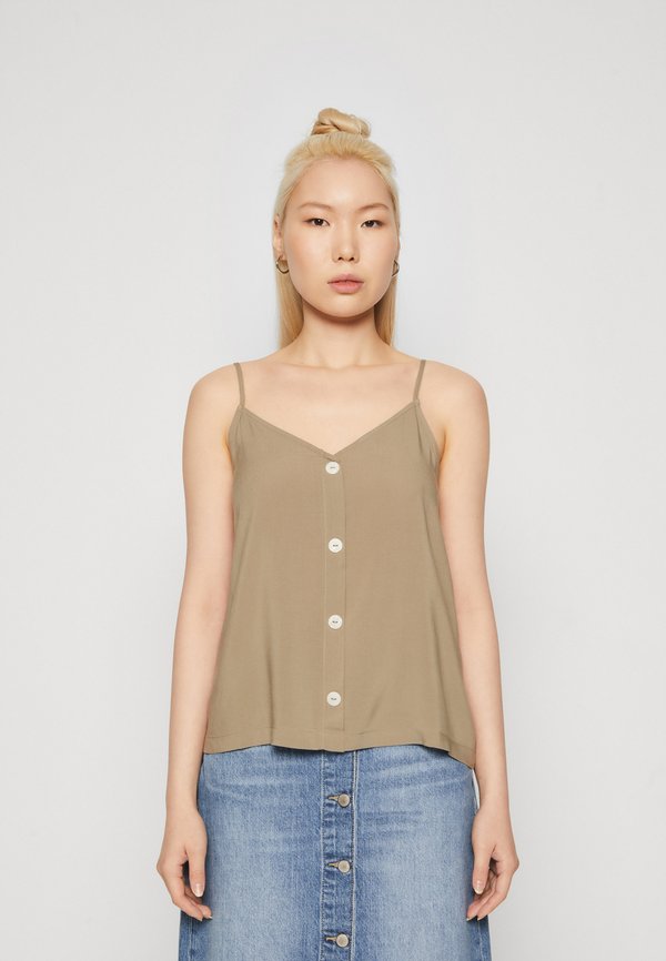 ONLY ONLNELLY LIFE BUTTON SINGLET SOLID - Top - mermaid