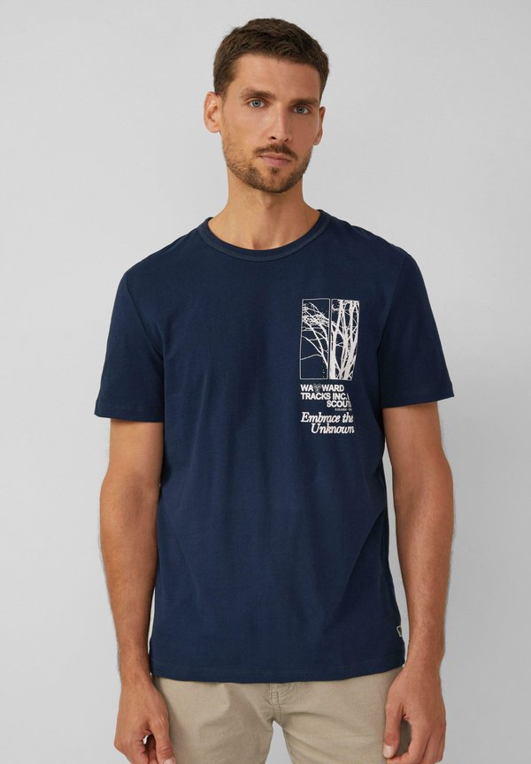s.Oliver MIT ARTWORK - Print T-shirt - navy