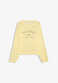 Bershka PRINTED MESH - SWEATER - Jumper - light yellow