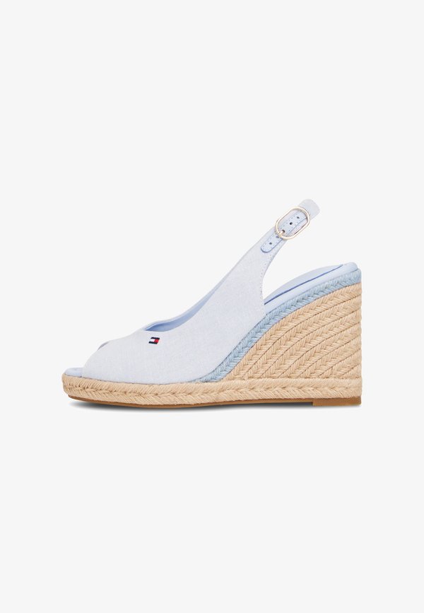 Tommy Hilfiger HEMP SLINGBACK WEDGE ESPADRILLES - Platform sandals - breezy blue