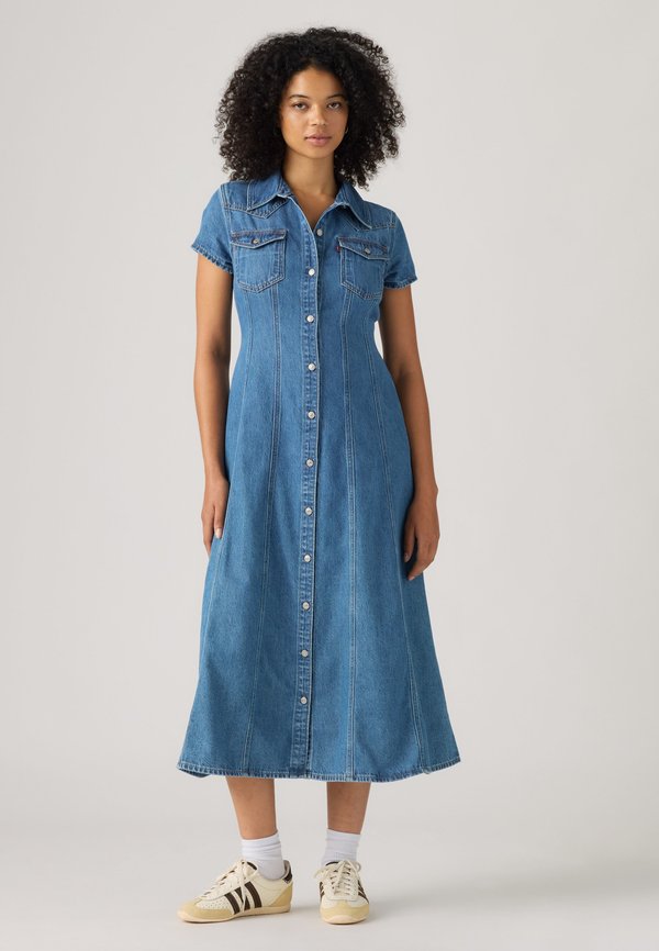 Levi's® SS FIT AND FLARE WESTERN DRESS - Denim dress - vintage vibe dress