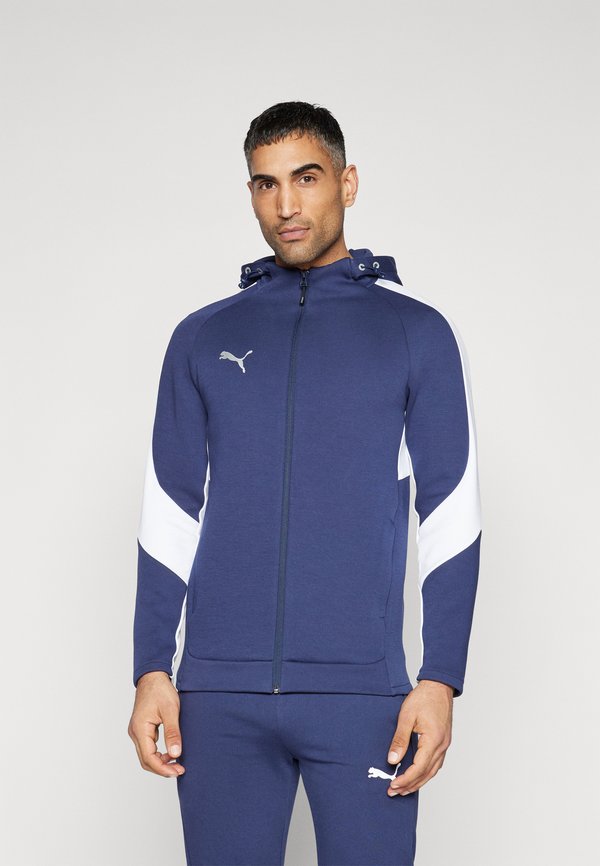 Puma HOODED JACKET - Zip-up sweatshirt - navy/silver/white