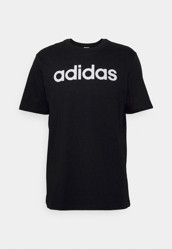 adidas Sportswear ESSENTIALS SINGLE LINEAR EMBROIDERED - Print T-shirt - black