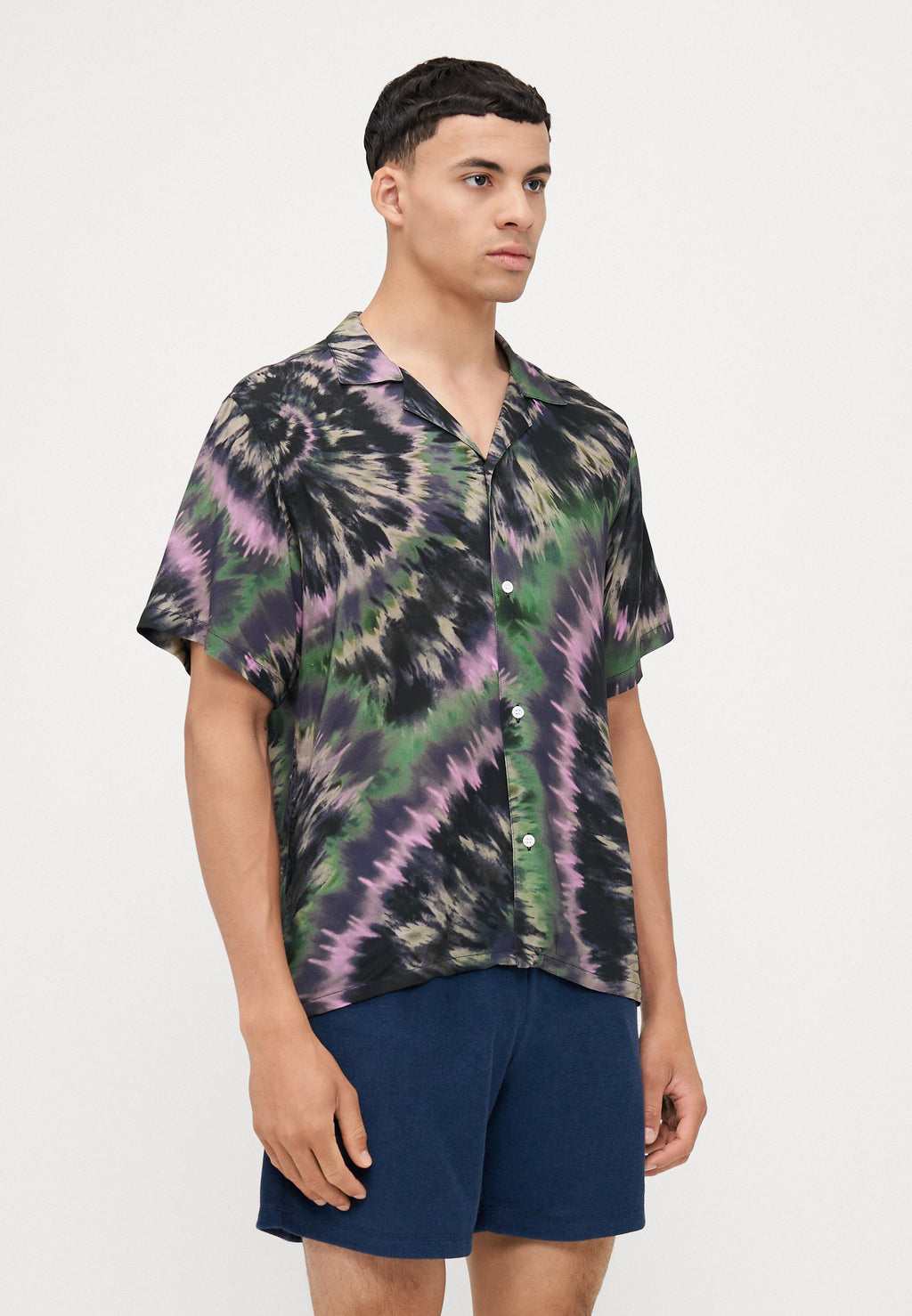 Bather FIG SWIRL TIE DYE PRINTED CAMP SHIRTS
