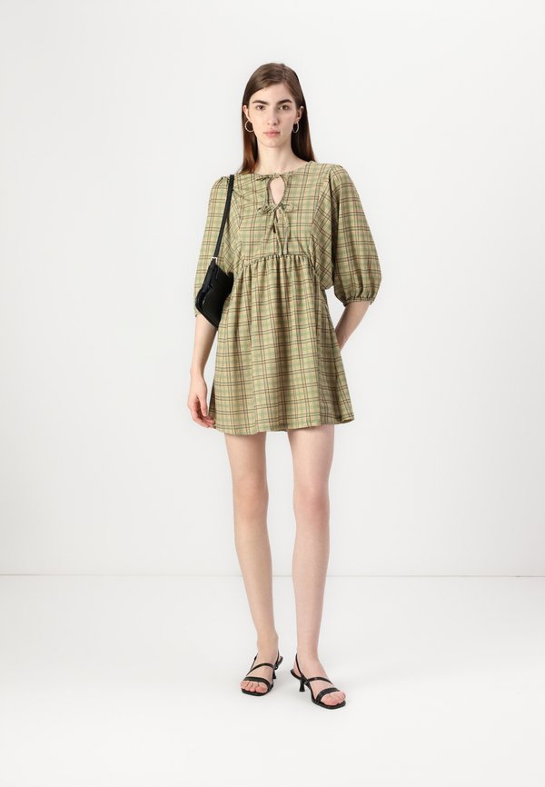 Even&Odd TIE NECKLINE DETAIL SMOCK DRESS