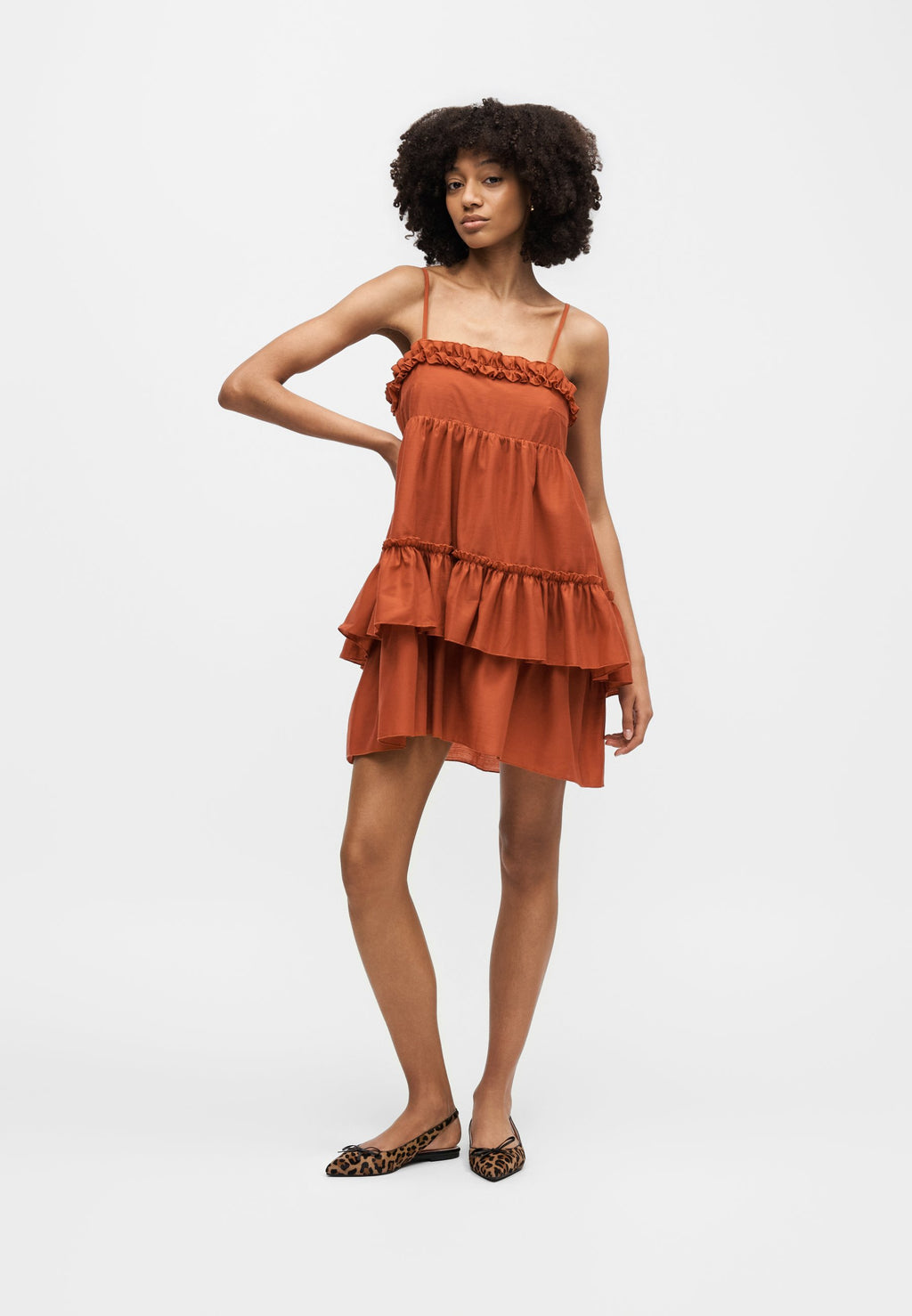 Topshop FRILL MIDI DRESS