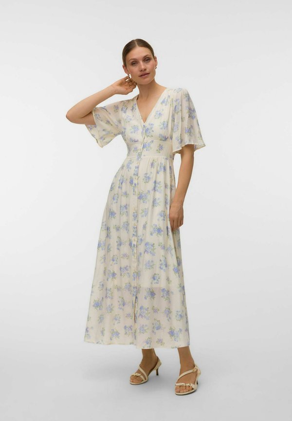 Vero Moda VMBELLA 2/4 BUTTON ANKLE DRESS - Day dress - birch