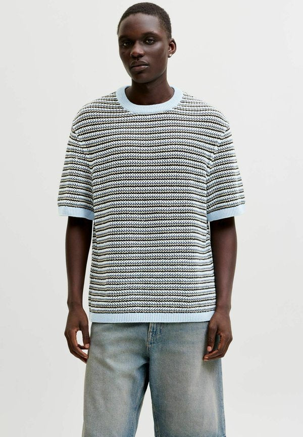 Jack & Jones Knitted Knitted - Print T-shirt - cashmere blue