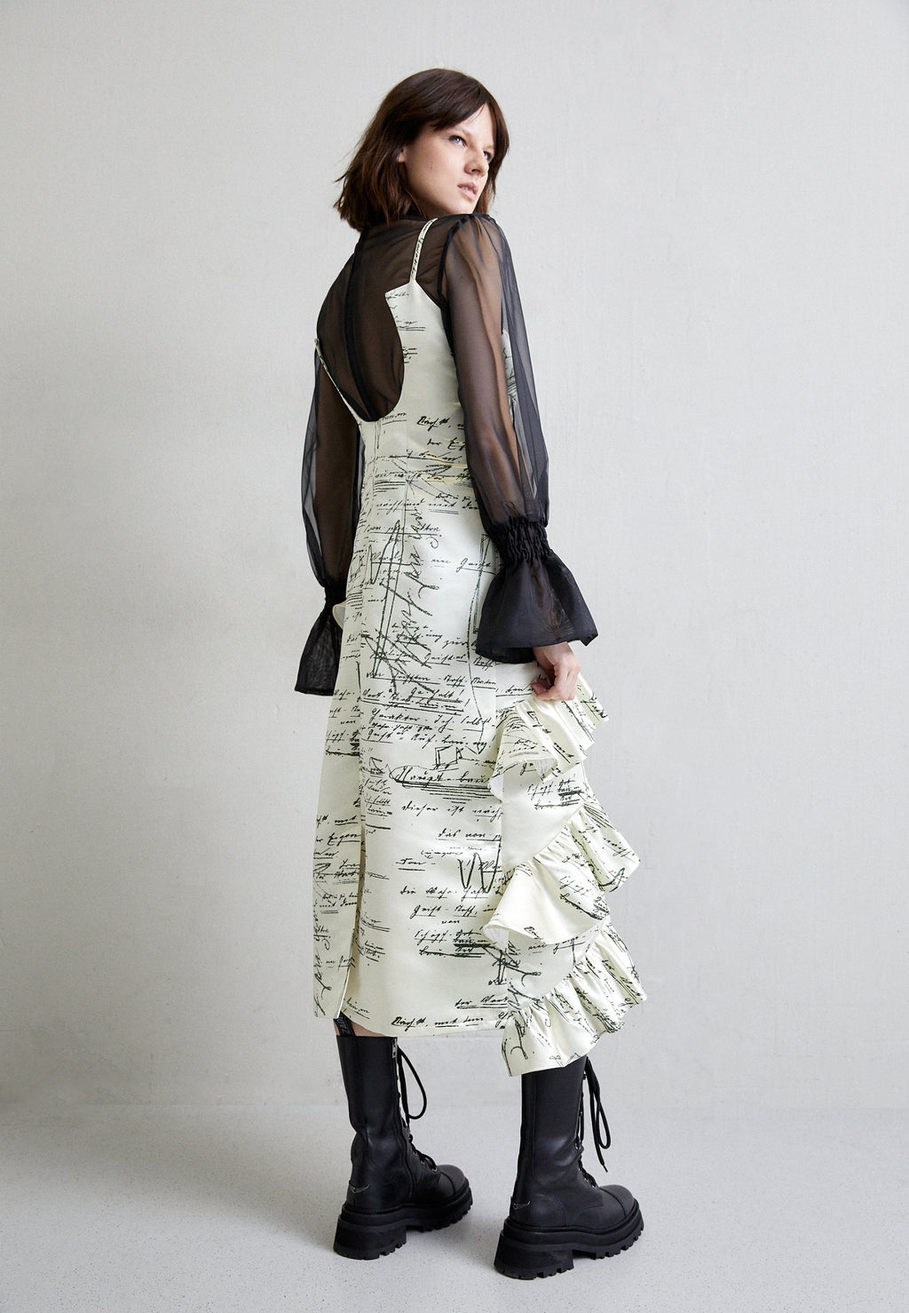 MIKAGE SHIN FRILL LAYERED CAMI DRESS 2-IN-1