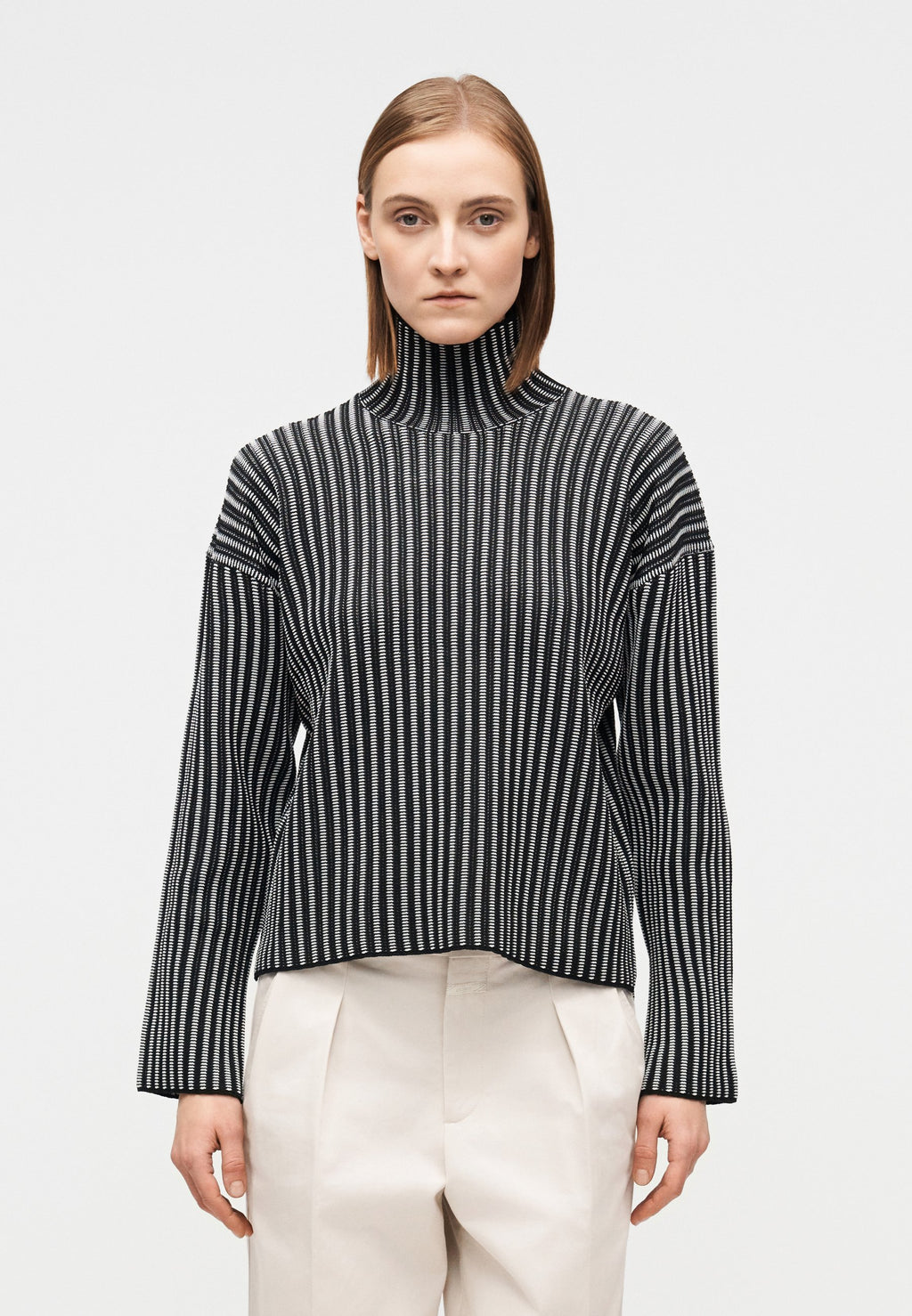 Proenza Schouler White Label ELYSIA SWEATER IN LADDER STRIPE