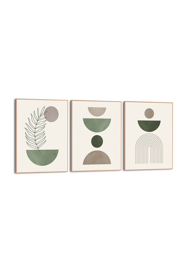 Orange Wallz GREEN SHAPES 3 PACK