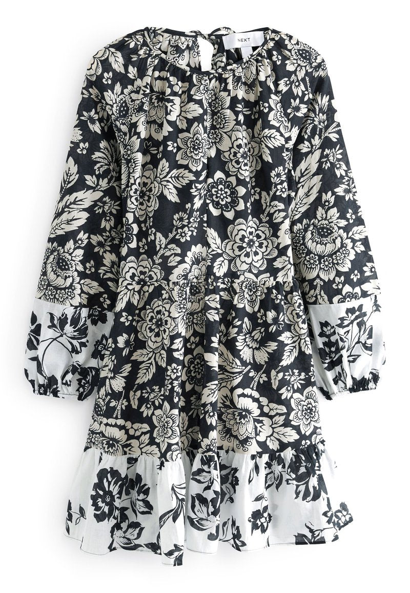 LONG SLEEVE 100% COTTON MINI DRESS - Next - View 1