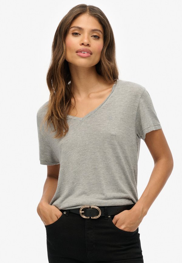 Superdry & Co SUPERDRY STUDIOS SLUB EMBROIDERED T-SHIRT.. - Basic T-shirt - silver metallic