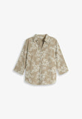 TOM TAILOR PLUS SIZE - BLUSE MIT STICKEREI - Blouse - olive white big flower design