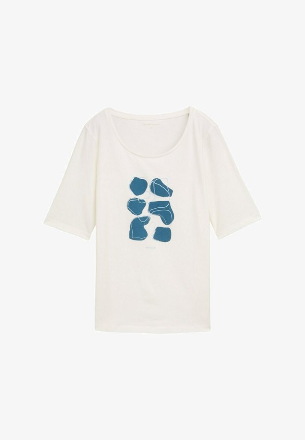TOM TAILOR Print T-shirt - soft clear white