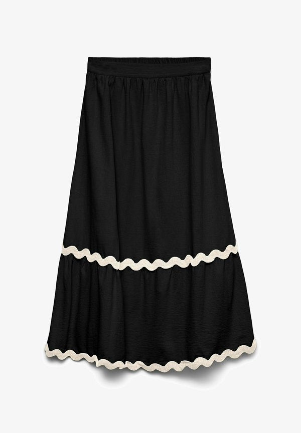 Vero Moda Curve VMCJENNA Mid waist Long - Maxi skirt - black