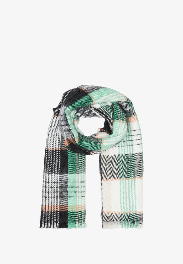 s.Oliver KARIERTER MIT FRANSEN - Scarf - hellgrün