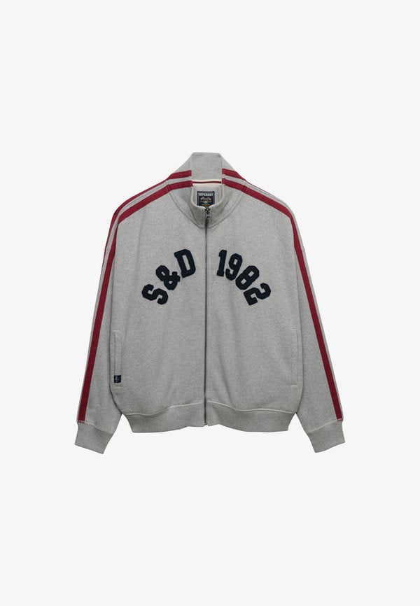 Superdry & Co SUPERDRY ATHLETIC ESSENTIALS APPLIQUE LOOSE ZIP TRACK TOP.. - Zip-up sweatshirt - grey marl