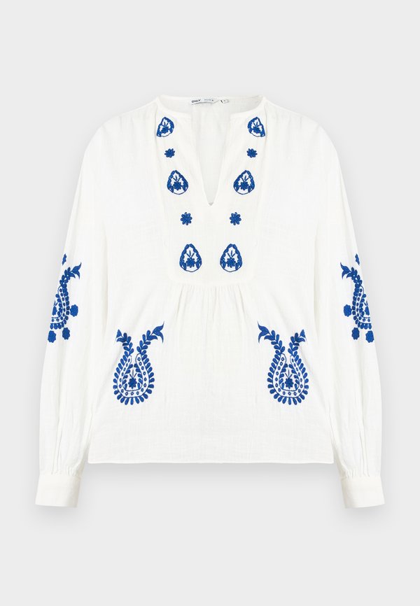 ONLY ONLMOON - Blouse - cloud dancer/blue