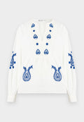 ONLY ONLMOON - Blouse - cloud dancer/blue