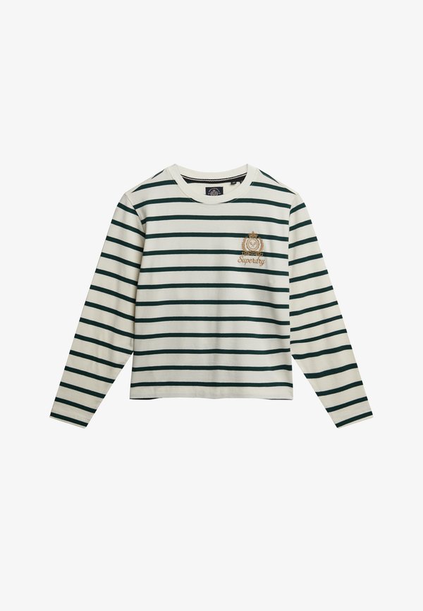 Superdry & Co COUNTRY CLUB LONG SLEEVE STRIPE - Long sleeved top - white stripe