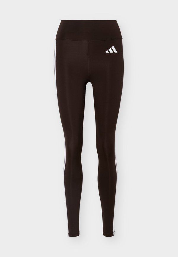 adidas Performance OPTIME ESSENTIALS WORKOUT 3 STRIPES 7/8 - Leggings - aurora coffee/white