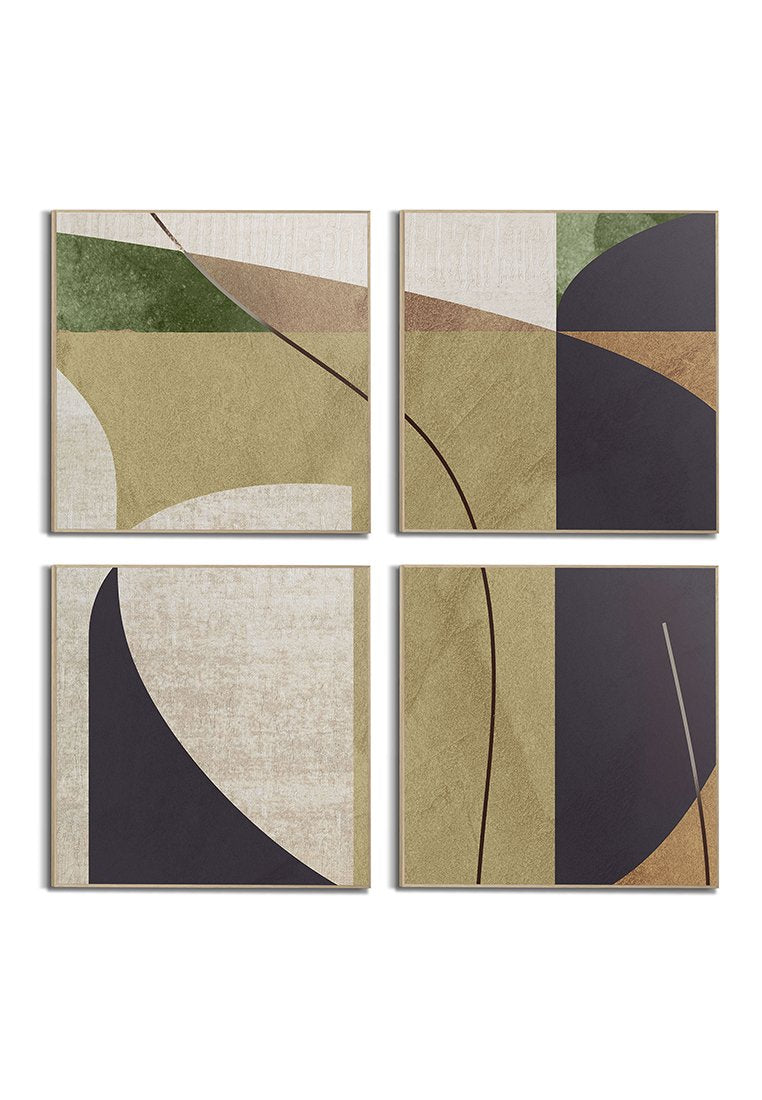 Orange Wallz ABSTRACT SHAPE 4 PACK