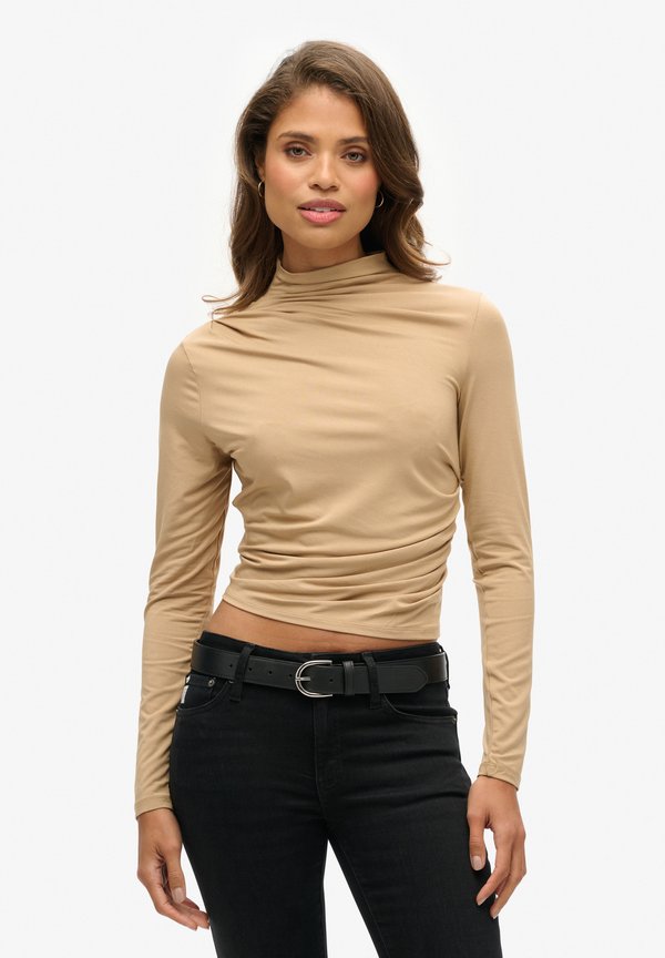 Superdry & Co RUCHED - Long sleeved top - bronze brown