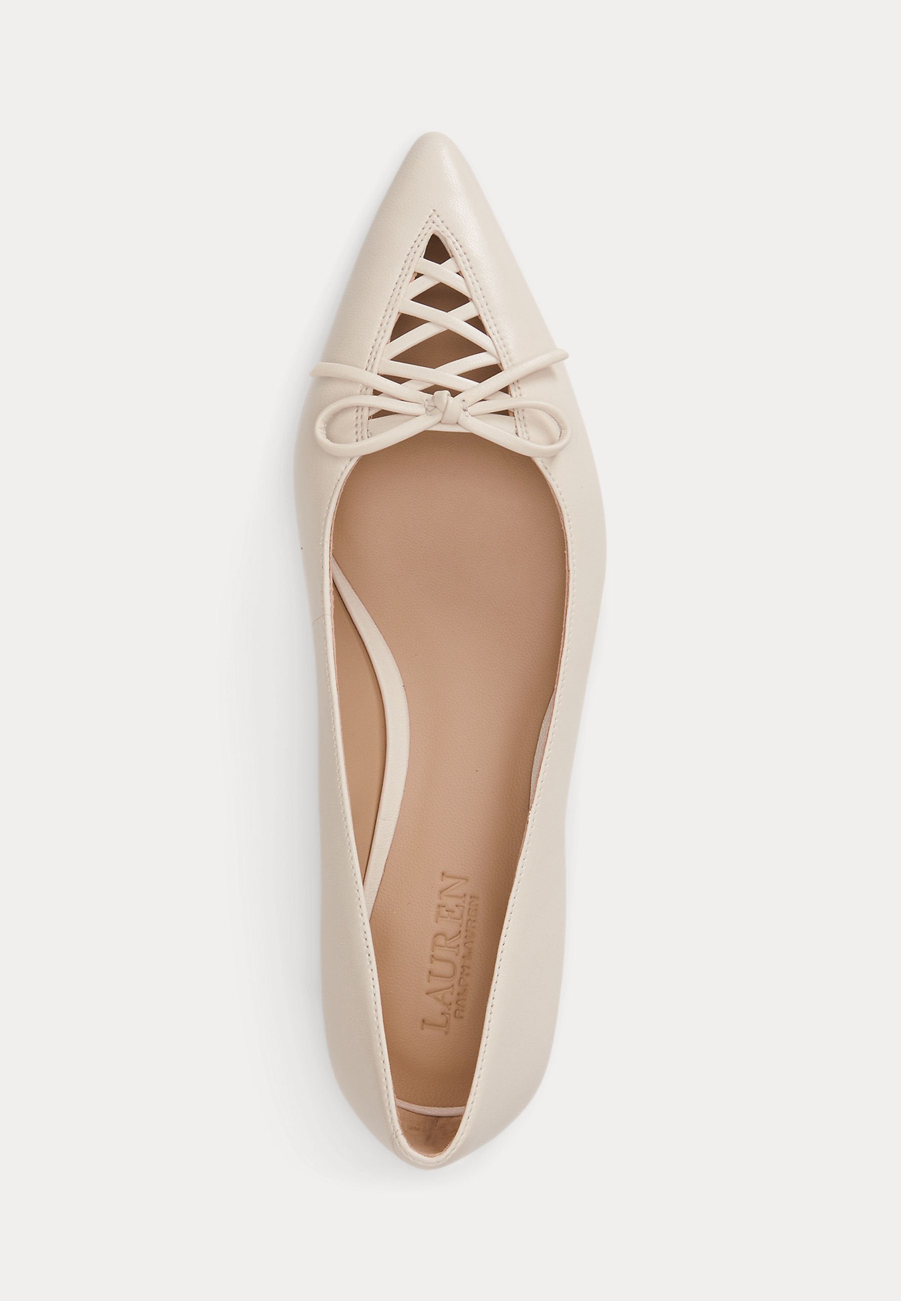 Lauren Ralph Lauren LONDYN LACE-UP NAPPA LEATHER BALLET FLAT