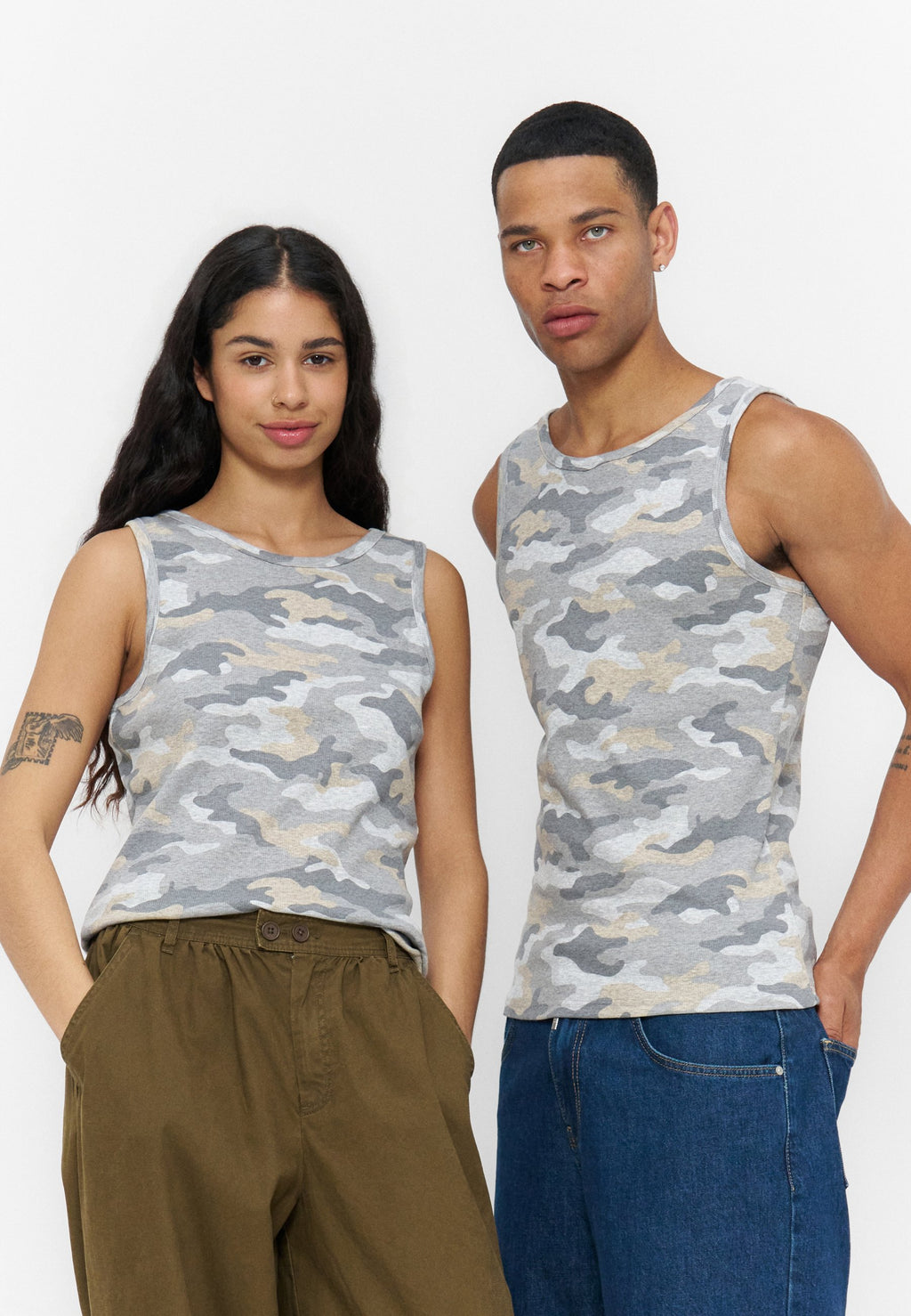 YOURTURN RIB CAMO TANK TOP