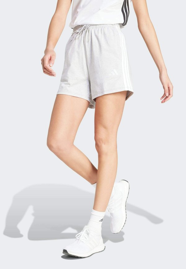 adidas Sportswear ESSENTIALS 3 STRIPES SHORTS - Sports shorts - light grey heather white